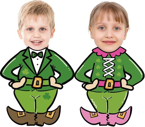 WorldBazaar St. Patrick's Day Leprechaun Costume Cutouts for Photos 50 PCS DIY Leprechaun Bulletin Board Decorations March Shamrock Green Irish Classroom Party Wall Decor in Saudi Arabia