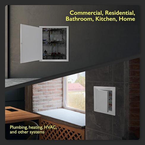 لوحة وصول معدنية للحوائط الجافة مقاس 10 × 12 بوصة [مقطوعة] - لوحة تحكم HVAC بيضاء، لوحات تغطية الحائط، لوحات غطاء السباكة، مزلاج قفل الباب، غطاء صندوق الكسارة، لوحات الوصول إلى الحوائط الجافة in Kuwait