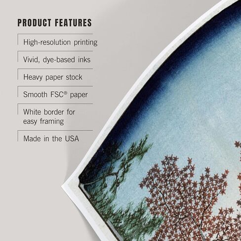 Lantern Press 8x12 Inch Art Print Wall Decor, Sunset Hill, Meguro in the Eastern Capitol, Japanese Wood-Cut Print in Saudi Arabia
