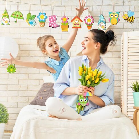 40 قطعة من زخارف زهرة الربيع وزخارف شجرة الربيع وزخارف شجرة عيد الفصح الخشبية وزخارف معلقة على شكل فراشة وزهرة عيد الفصح لتزيين المنزل وحفلات عيد الفصح in Kuwait