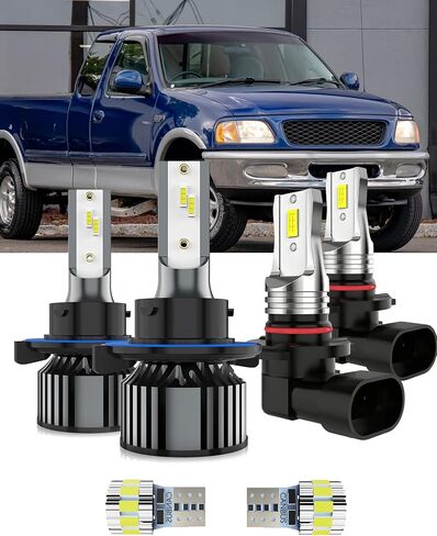 مصابيح مناسبة لسيارة Ford Escape 2008-2012، 9008 عوارض عالية/منخفضة h16 مجموعة مصابيح الضباب ومصابيح لوحة الترخيص، سطوع 400% 6000K ضوء أبيض، استبدال مباشر، التوصيل والتشغيل، 6 عبوات in Kuwait