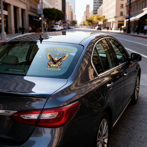 قطعتان من ملصقات الذكرى السنوية الـ 250 للولايات المتحدة الأمريكية، ملصقات فينيل مقاومة للماء للأشعة فوق البنفسجية، باتريوت إيجل أوف ليبرتي 1776 2026، شاحنة ممتص الصدمات لنافذة السيارة SUV، هدايا عيد الاستقلال in Kuwait