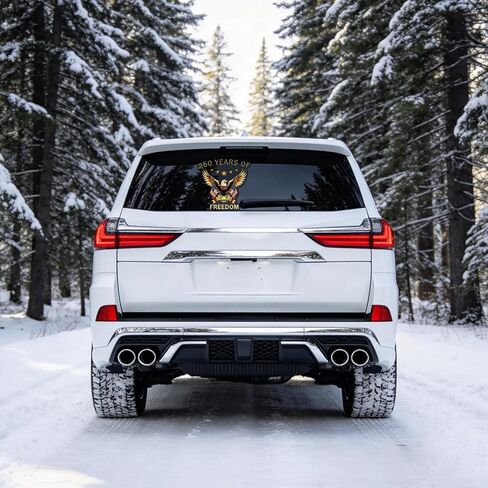 قطعتان من ملصقات الذكرى السنوية الـ 250 للولايات المتحدة الأمريكية، ملصقات فينيل مقاومة للماء للأشعة فوق البنفسجية، باتريوت إيجل أوف ليبرتي 1776 2026، شاحنة ممتص الصدمات لنافذة السيارة SUV، هدايا عيد الاستقلال in Kuwait