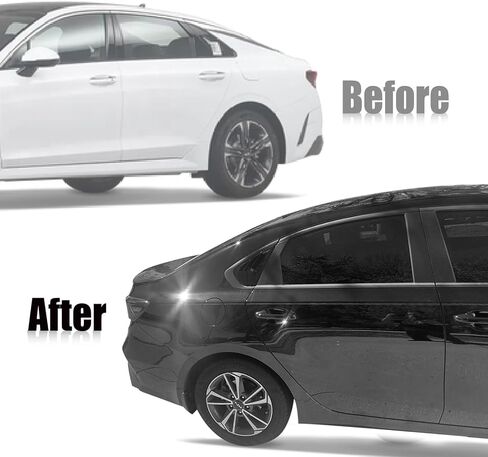 Sporacingrts قطعتان من فتحات النوافذ الخلفية المتوافقة مع Kia Forte (2019-2024) - أغطية فتحات تهوية ABS باللون الأسود اللامع - ملحق داخلي رياضي in Saudi Arabia