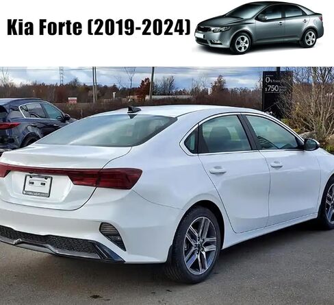 Sporacingrts قطعتان من فتحات النوافذ الخلفية المتوافقة مع Kia Forte (2019-2024) - أغطية فتحات تهوية ABS باللون الأسود اللامع - ملحق داخلي رياضي in Saudi Arabia