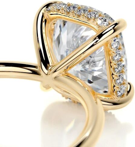 2CT-4CT وسادة قطع سوليتير المخفية هالة خاتم الخطوبة اليدوية خاتم الزواج للنساء الذكرى وعد الهدايا لها مويسانيتي in Kuwait