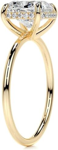 2CT-4CT وسادة قطع سوليتير المخفية هالة خاتم الخطوبة اليدوية خاتم الزواج للنساء الذكرى وعد الهدايا لها مويسانيتي in Kuwait