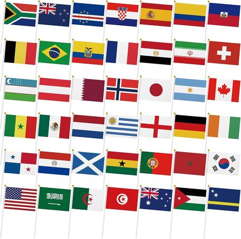 زينة كأس العالم لكرة القدم 2026 من بروبسين، أعلام لاصقة، 42 دولة، أعلام صغيرة محمولة باليد، ديكورات حفلات كأس العالم لكرة القدم للمدرسة، المكتب، المكتب، أحداث الألعاب الرياضية، البار in Kuwait