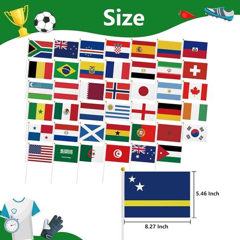 زينة كأس العالم لكرة القدم 2026 من بروبسين، أعلام لاصقة، 42 دولة، أعلام صغيرة محمولة باليد، ديكورات حفلات كأس العالم لكرة القدم للمدرسة، المكتب، المكتب، أحداث الألعاب الرياضية، البار in Kuwait