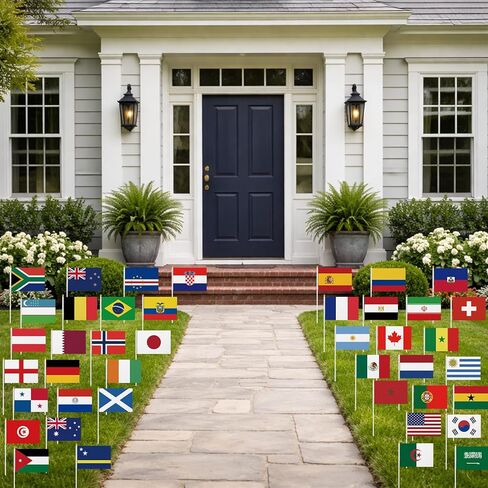 زينة كأس العالم لكرة القدم 2026 من بروبسين، أعلام لاصقة، 42 دولة، أعلام صغيرة محمولة باليد، ديكورات حفلات كأس العالم لكرة القدم للمدرسة، المكتب، المكتب، أحداث الألعاب الرياضية، البار in Kuwait