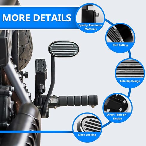 for Indian Scouts Bobber 2025 Models Accessories,2-Hole Slotted Shift Linkage Bundles with Black and Chrome Style Extended Larger Brake Pedal Cover for Scouts Fans in Saudi Arabia