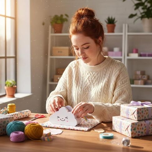 White Tape Desk Dispenser Cute Tape Dispenser Cloud Tape Cutter with Rainbow Novelty Tape Dispenser Holder for Home School Office Stationary Packaging Wrapping Tape Dispensers Craft Supplies in Saudi Arabia