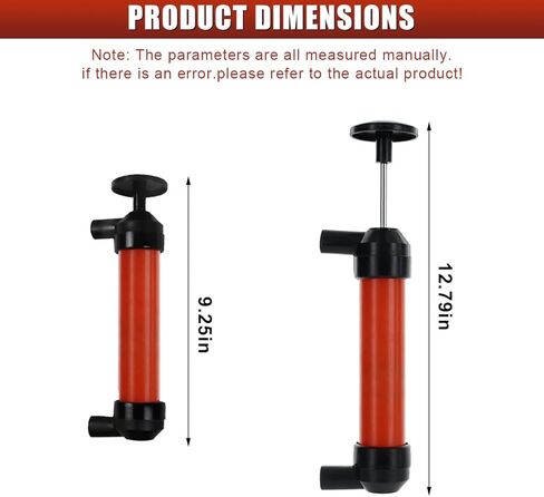 Multi-Use Siphon Fuel Transfer Pump Kit, Portable Hand Fluid Transfer Pump, Universal Automotive Oil Extractor Accessories for Gas, Water, and Liquids (Red) in Saudi Arabia