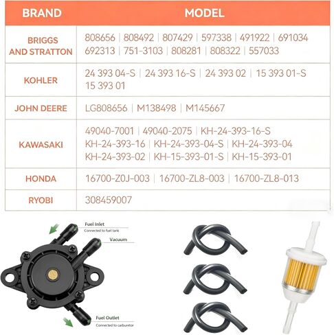 مضخة الوقود لبريجز وستراتون 808492 808656 ميكوني: نبض جزازة العشب عربة الغولف مضخة الوقود أجزاء المحرك الصغيرة لكوهلر جون ديري شبل كاديت كاواساكي إزغو نادي السيارات ياماها تورو هوندا بريداتور in Kuwait