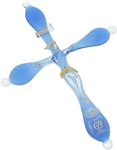 GlassOfVenice Murano Glass Elegant Cross Wall Crucifix in Kuwait