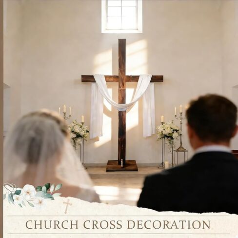 yasuwekik 76 بوصة حامل خشبي كبير جدًا صليب ديني لساحة الكنيسة الخشبية جدار الصليب ديكور لقد ارتفع في الهواء الطلق لديكور عيد الفصح وعيد الميلاد وحفلات الزفاف in Kuwait