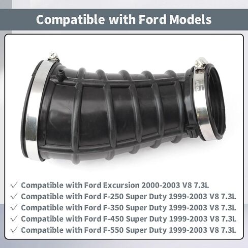 696-065 خرطوم أنبوب مدخل نظيف للمحرك مع مشابك متوافقة مع Ford F-250 F-350 F-450 F-550 Super Duty 1999-2003 بديل للرحلة 2000-2003 7.3L V8 استبدال الأنابيب 696065 F81Z9C681BA in Kuwait