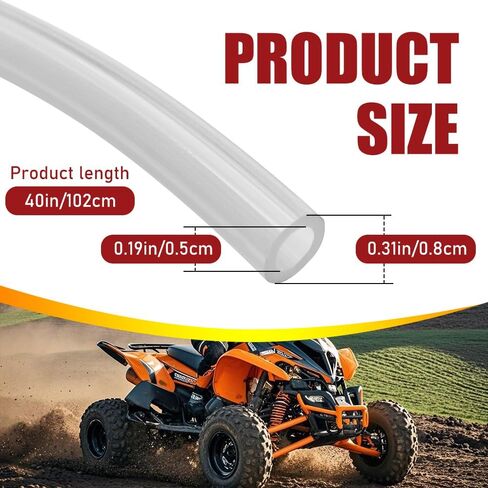Fuel Line Hose, ID 5mm x OD 8mm Gas Tube Fuel Hose, Flexible Rubber Tubing Carburetor Fuel Vent Line, Professional Petrol Pipe Replacement for Motorcycle Petrol Diesel System (White) in Kuwait