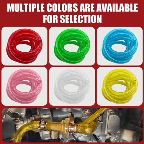 Fuel Line Hose, ID 5mm x OD 8mm Gas Tube Fuel Hose, Flexible Rubber Tubing Carburetor Fuel Vent Line, Professional Petrol Pipe Replacement for Motorcycle Petrol Diesel System (White) in Kuwait