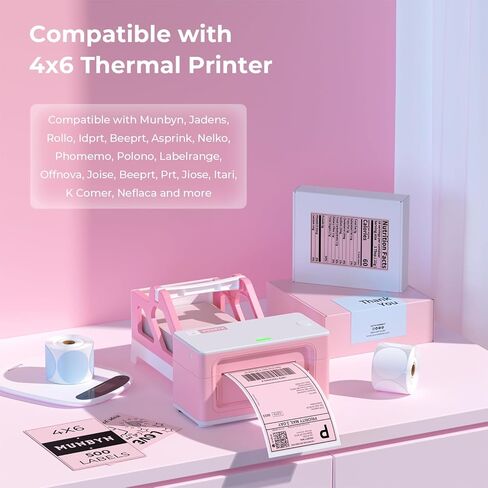 MUNBYN Bluetooth Thermal Label Printer 941B+Pink Shipping Labels+Purple Label Holder+Shipping Scale, Accurate 66lb/0.1oz Postal Scale with Sweet Pink Style in Saudi Arabia