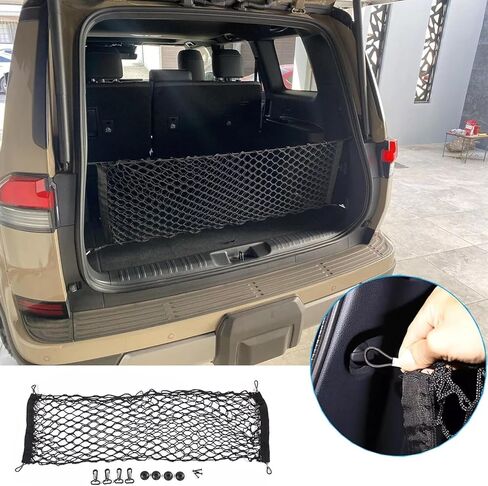 Rear Trunk Envelope Mesh Cargo Net Suitable for 2024 2025 2026 Lexus GX550 GX 550h J250 Baby Land Cruiser Overtrail Rear Trunk Mesh Cargo Storage Net Bag Modification The GX Accessories in Saudi Arabia