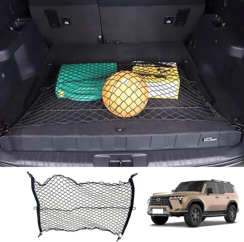 Rear Trunk Envelope Mesh Cargo Net Suitable for 2024 2025 2026 Lexus GX550 GX 550h J250 Baby Land Cruiser Overtrail Rear Trunk Mesh Cargo Storage Net Bag Modification The GX Accessories in Saudi Arabia