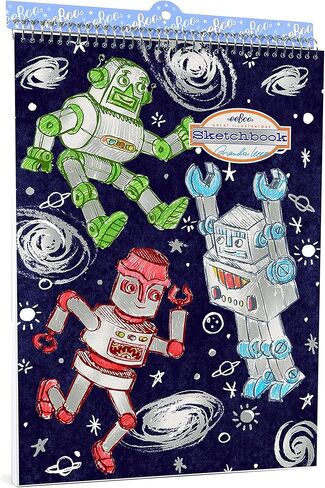 eeBoo: Silver Robots Sketchbook, 60 Pages, Durable Spiral-Bound Sketchbook, Matte Paper, Can be Used for Doodling, Coloring, Sketching or Creating one-of-a-Kind Artwork in Saudi Arabia