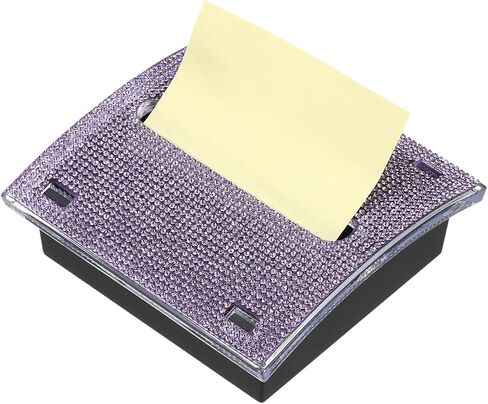 PATIKIL Stick Note Pad Holders, 4 x 4 Inches Rhinestone Sticky Note Dispenser Memo Pad Holder Office Desk Organizer Supplies for Office Home Desk Organization, Beige in Saudi Arabia