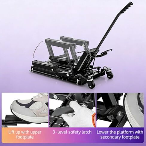 Hydraulic Motorcycle Lift Jack, Heavy-Duty Pedal Jack with Thickened Rubber Pad, Adjustable Height, 1500Lb, Non-Slip Platform, Car Maintenance Tool in Saudi Arabia