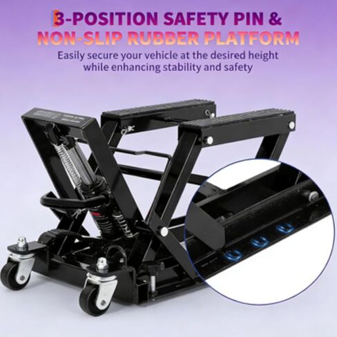 Hydraulic Motorcycle Lift Jack, Heavy-Duty Pedal Jack with Thickened Rubber Pad, Adjustable Height, 1500Lb, Non-Slip Platform, Car Maintenance Tool in Saudi Arabia