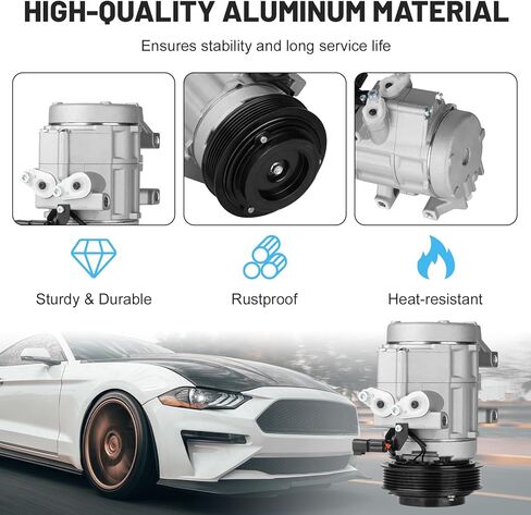 ضاغط تكييف هواء جديد مع قابض لفورد إكسبيديشن F150 2007-2014، F250 F350 Super Duty 2008-2010، لينكولن نافيجيتور 2007-2014 5.4L 6.2L 6.4L 6.8L، لفورد لوبو 4.6 5.4L 6.2L 01-14 in Kuwait