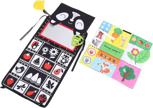 Baby Mirror, Foldable Cloth Book with Crinkle Paper for Cognitive Development with Polyester Material for Infants in Kuwait