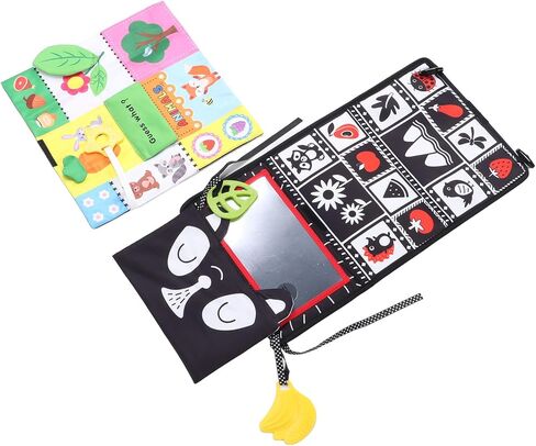 Baby Mirror, Foldable Cloth Book with Crinkle Paper for Cognitive Development with Polyester Material for Infants in Kuwait
