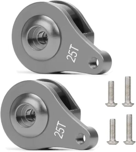 2 Sets Aluminum 25T Servo Saver 1 Hole Adjustable Hi-Torque Servo Horn for 1/10 SCX10 Capra TRX4 TRX6 RC Car Crawler Boat Parts (Titanium) in Saudi Arabia