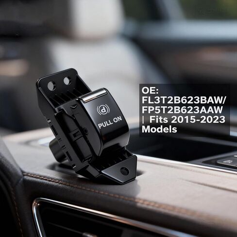 Lookdyoo Electronic Parking Brake Switch Dash Emergency Handbrake Button Control FL3T2B623BAW FL3T-2B623-BAW Chrome Compatible with Ford F150 Expedition Lincoln MKC Nautilus MKX MKZ Continental in Kuwait