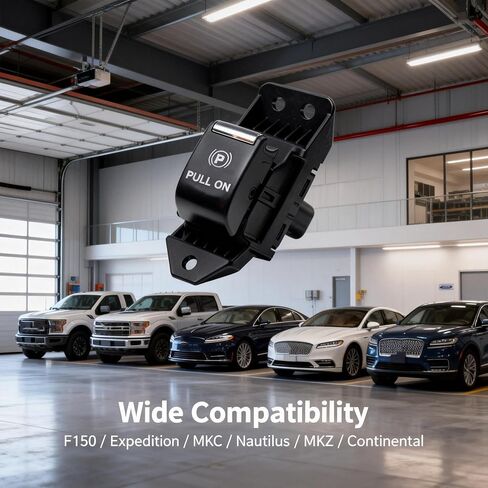 Lookdyoo Electronic Parking Brake Switch Dash Emergency Handbrake Button Control FL3T2B623BAW FL3T-2B623-BAW Chrome Compatible with Ford F150 Expedition Lincoln MKC Nautilus MKX MKZ Continental in Kuwait