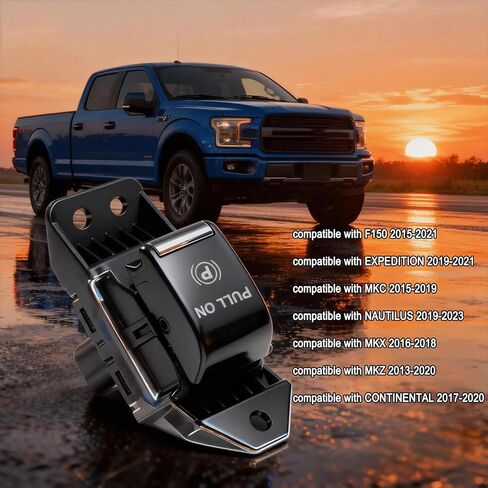 Lookdyoo Electronic Parking Brake Switch Dash Emergency Handbrake Button Control FL3T2B623BAW FL3T-2B623-BAW Chrome Compatible with Ford F150 Expedition Lincoln MKC Nautilus MKX MKZ Continental in Kuwait