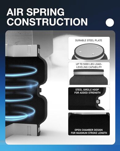TOPICK Rear Air Bags Suspension Kit for 2009-2024 DODGE Ram 1500 Truck Towing, 5,000 LBS of Load Leveling Capacity, Replacement for Air Lift 57365 Ride Rite Airbags for Trucks Suspension Kit in Kuwait