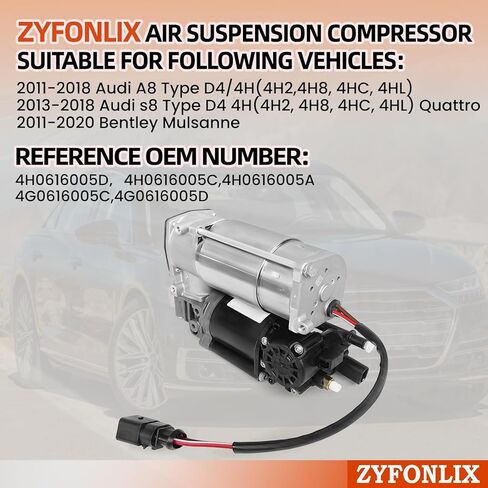 Air Suspension Compatible with 2011-2018 A8 Type D4 / 4H 4H2, 4H8, 4HC, 4HL 2013-2018 S8 Type D4 / 4H Quattro Air Pump OEM 4H0616005D 4H0616005C 4H0616005A in Saudi Arabia