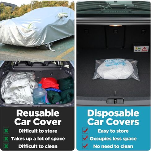 4pcs Disposable Car Cover Clear Plastic Car Cover Waterproof Cars Covers for Automobiles Universal Rain Dust Garage Coverwith Elastic Band Vehicle Coverfor Outdoor Snow Rain Weather in Saudi Arabia
