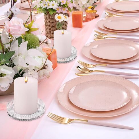 لوحة حامل شموع على شكل عمود زجاجي من دياكي، مجموعة من 6 قطع، 3.5 بوصة صينية شموع كريستالية شفافة مستديرة، حامل ديكور لتناول الطعام وحفلات الزفاف وديكور الطاولة المركزية in Kuwait