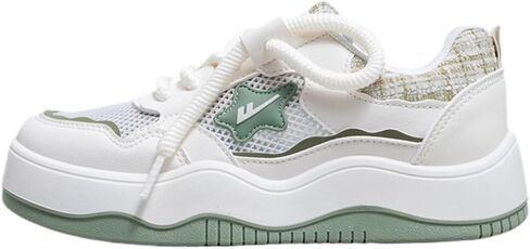 Cute Star Chunky Platform Sneakers for Girls, Breathable Mesh, Y2K Fashion College Preppy Style Trainers, Height Boost in Saudi Arabia