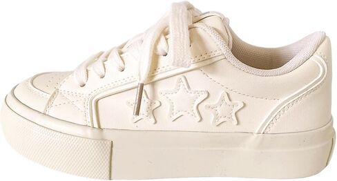 Star Patch Chunky Sneakers for Women Girl Teens, Preppy Cute Y2K Streetwear Platform Shoes, Height Boost in Saudi Arabia