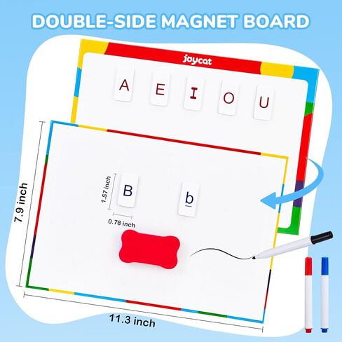 Classroom Magnetic Letter Tiles for Phonics and Spelling-JoyCat 234 Foam Alphabet Tiles Magnetic Letters with Double-Side Magnet Board and Compartment Storage Case in Kuwait
