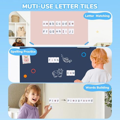 Classroom Magnetic Letter Tiles for Phonics and Spelling-JoyCat 234 Foam Alphabet Tiles Magnetic Letters with Double-Side Magnet Board and Compartment Storage Case in Kuwait