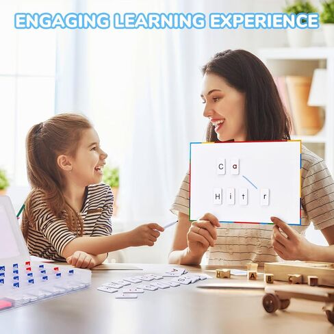 Classroom Magnetic Letter Tiles for Phonics and Spelling-JoyCat 234 Foam Alphabet Tiles Magnetic Letters with Double-Side Magnet Board and Compartment Storage Case in Kuwait