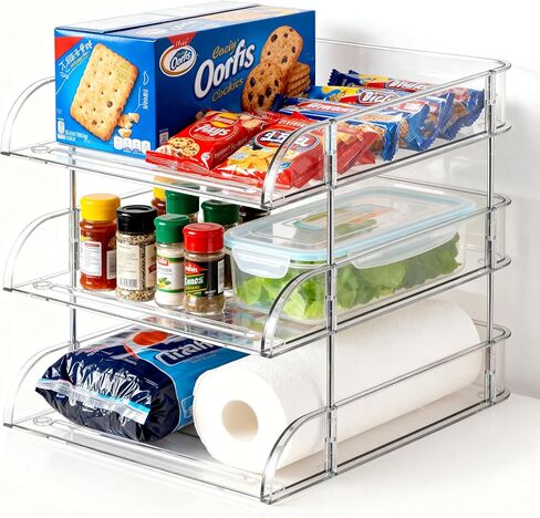 Desk Organizer and Storage,4-Tier Paper Letter Tray Organizer,Stackable Clear Desktop Organizer with 4 File Folder for Documents,Book Magazine Storage,Office Supplies, (Clear,4 Pack) in Kuwait