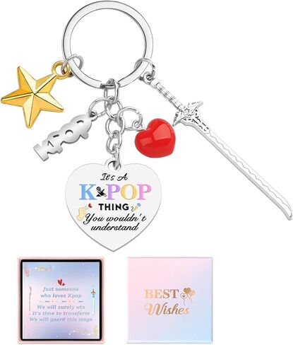 سلسلة مفاتيح Kpop - K pop Merch Stuff - ملحق حلقة مفاتيح للمعجبين، هدايا عيد ميلاد لمحبي موسيقى البوب ​​الكورية in Saudi Arabia