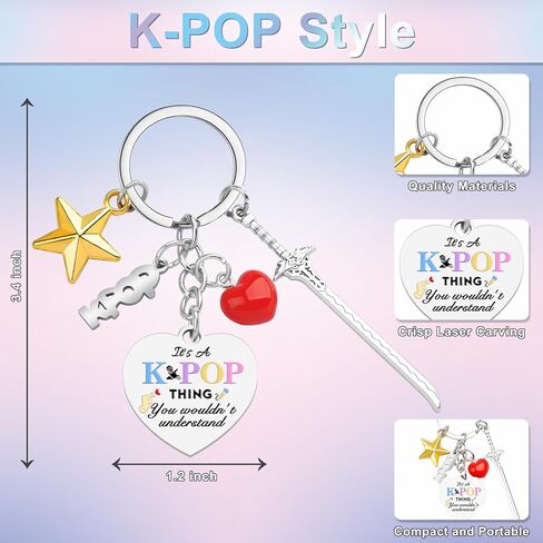 سلسلة مفاتيح Kpop - K pop Merch Stuff - ملحق حلقة مفاتيح للمعجبين، هدايا عيد ميلاد لمحبي موسيقى البوب ​​الكورية in Saudi Arabia