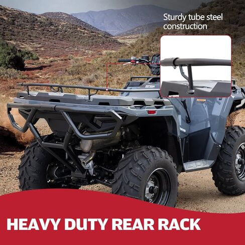 A & UTV PRO Rear Rack Extender for Polaris Sportsman 570 450 H.O. 2021 2022 2023 2024 2025, Heavy Duty Steel ATV Back Luggage Rack Extender Accessories, Replace OEM #2884841, Black in Saudi Arabia